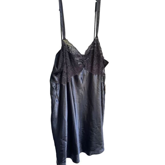 NWT Vintage Y2K Morgan Taylor Intimates Slip Chemise Lingerie Black 3X - Picture 2 of 13